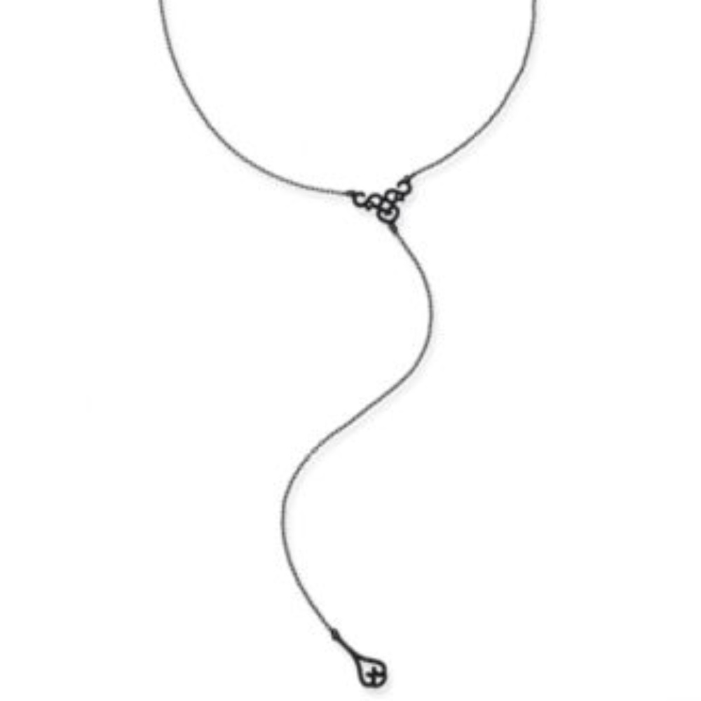 BNWT I.N.C. Black-Tone Jet Pavé Lariat Necklace